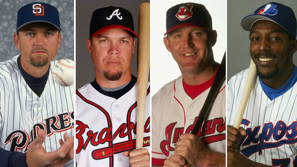 Chipper Jones, Vladimir Guerrero, Jim Thome and Trevor Hoffman